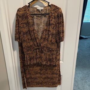 Animal Print V-Neck set